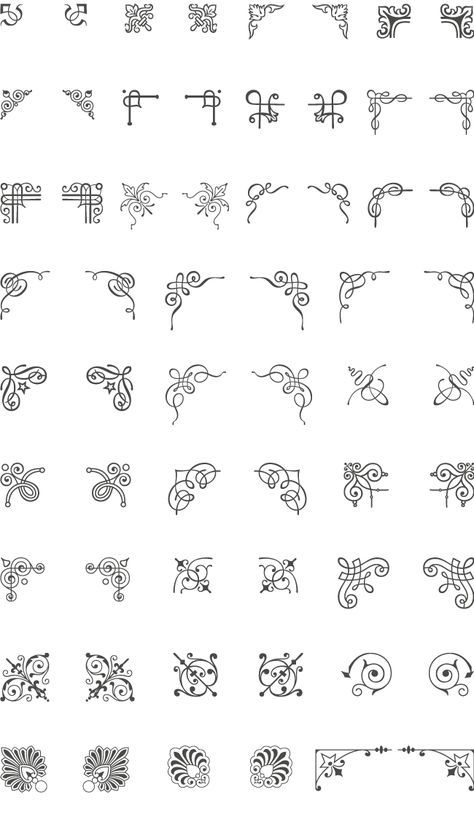 474x819 A Huge Collection Of 66 Corner Vector Ornaments. Add The