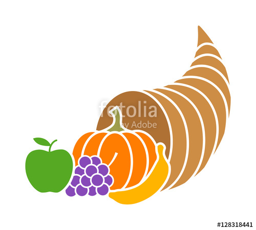 500x450 Cornucopia Horn Of Plenty Or Thanksgiving Basket Flat Color Icon