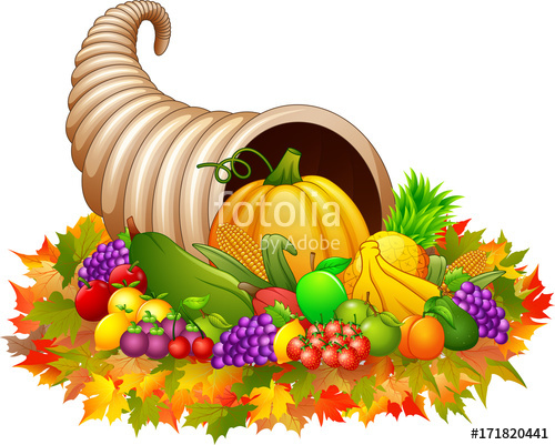 500x401 Horn Of Plenty Cornucopia With Vegetables And Fruits Stock Image