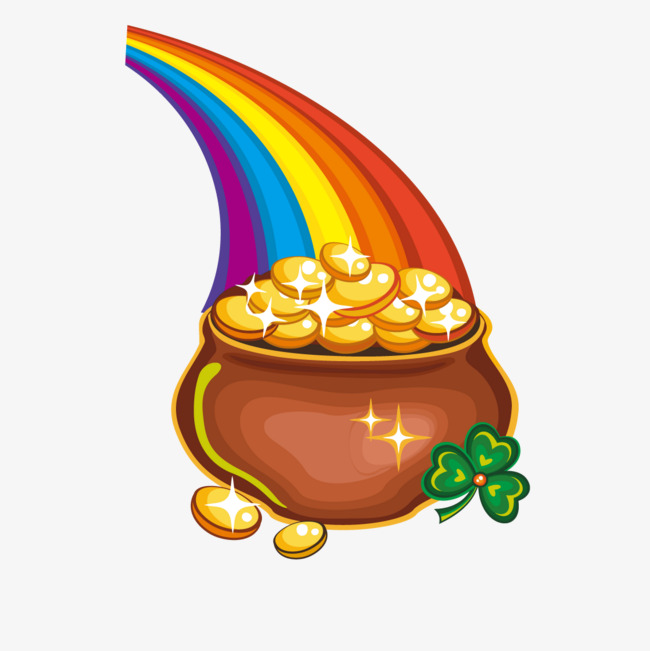 650x651 Rainbow Cornucopia Gold, Rainbow Vector, Gold Vector, Vector Png