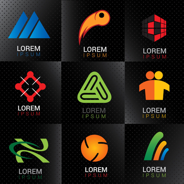 600x600 Corporate Logo Sets With Abstract Style Illustration Free Vector