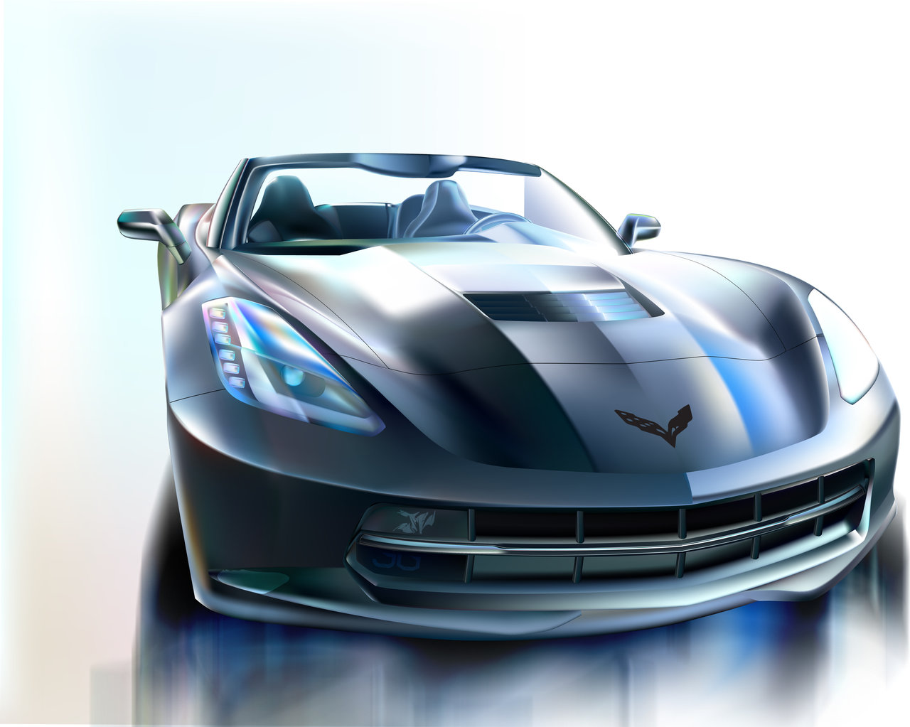 1280x1023 Corvette C7 Vector By John2damax