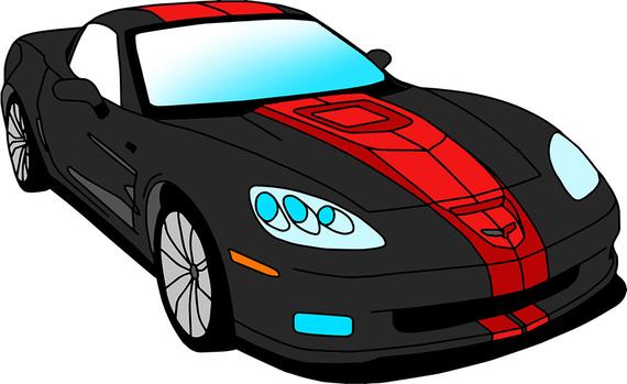 570x349 Corvette Digital Vector Art Illustration Download Sport Car Etsy
