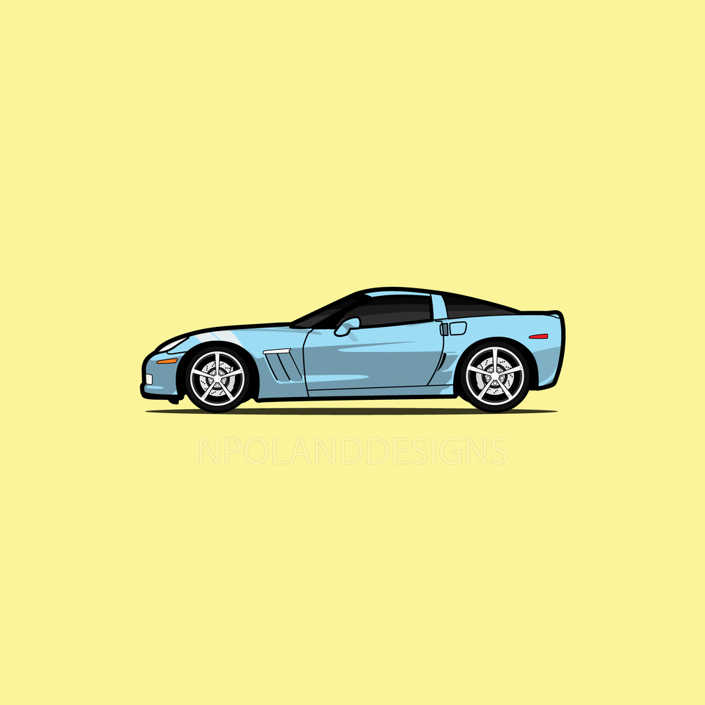 1005x1005 Blue Corvette Grand Sport Vector Art