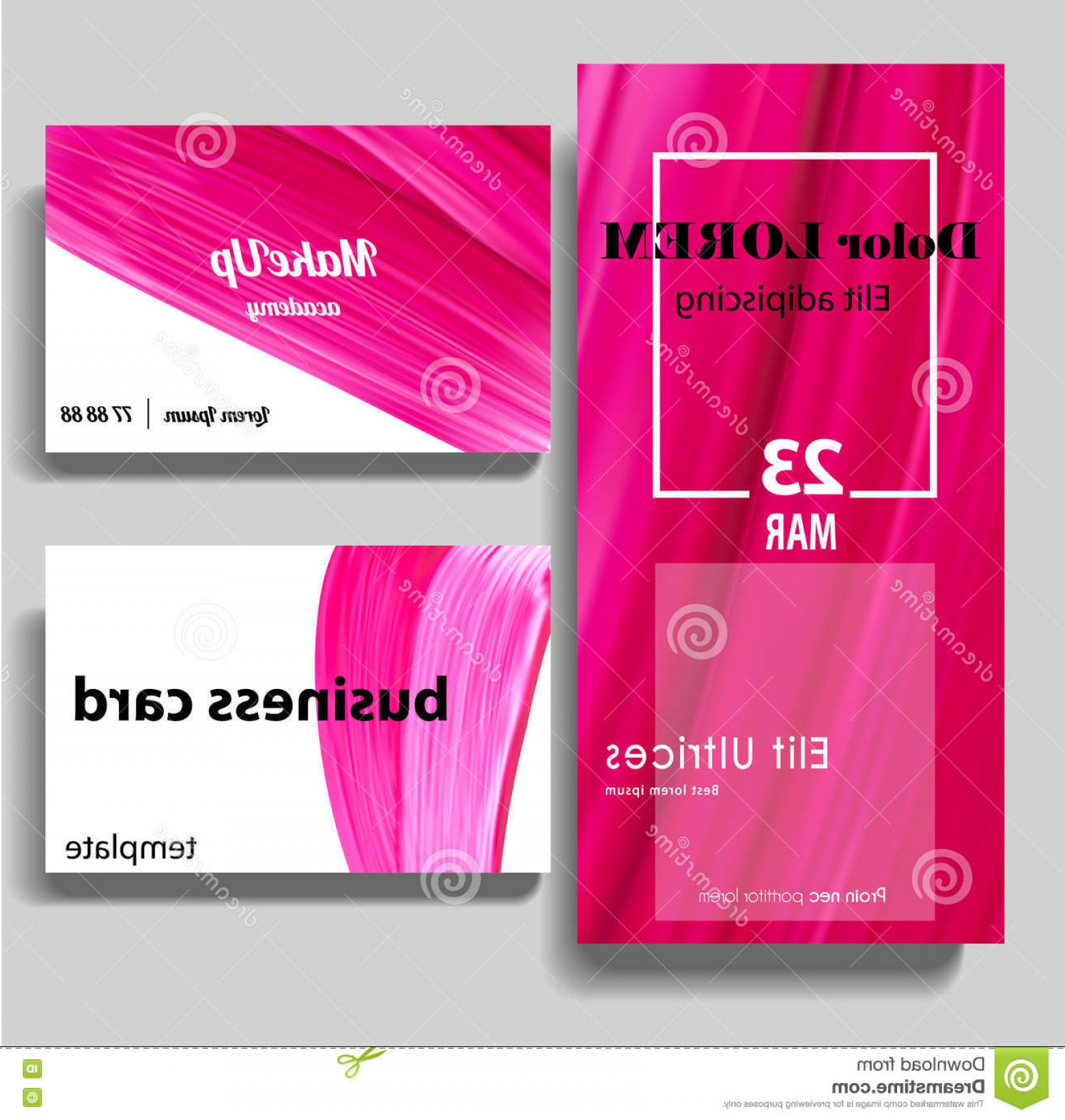 1560x1640 Stock Illustration Makeup Beauty Cosmetic Vector Business Card