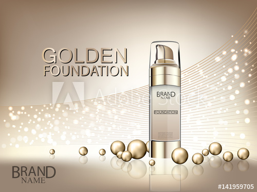 500x375 Cosmetic Ads Gold, Black And Silver Concealers With Cream Waves On