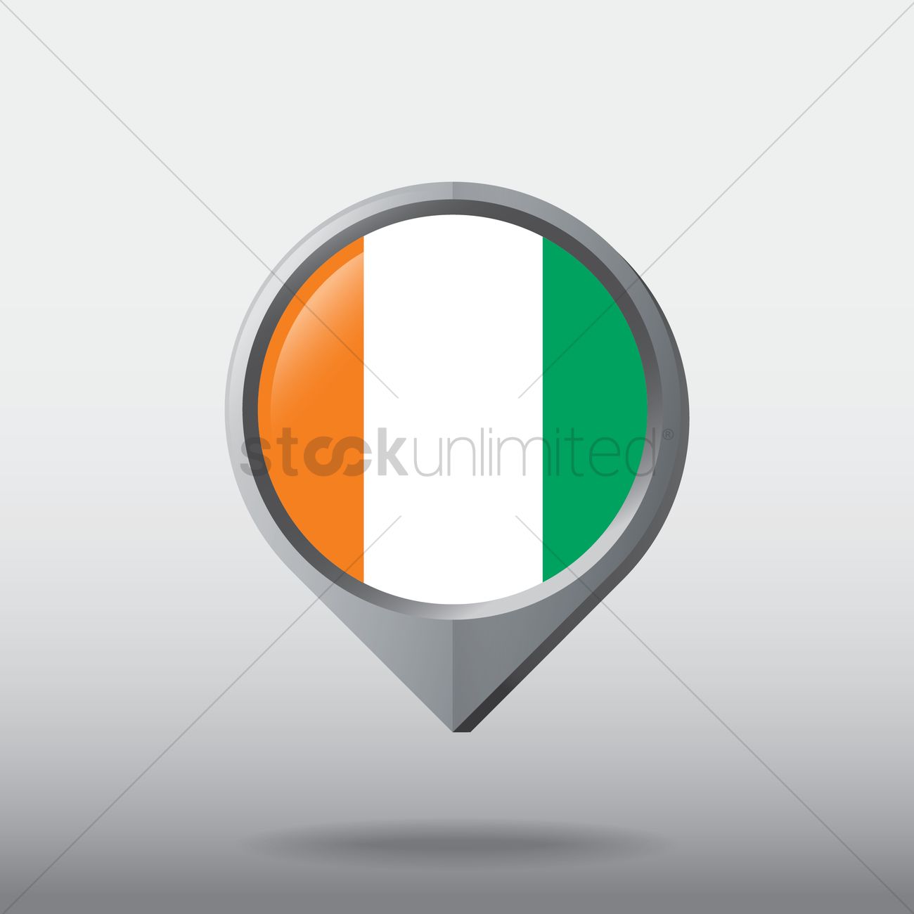 1300x1300 Ivory Cost Flag Map Pointer Vector Image