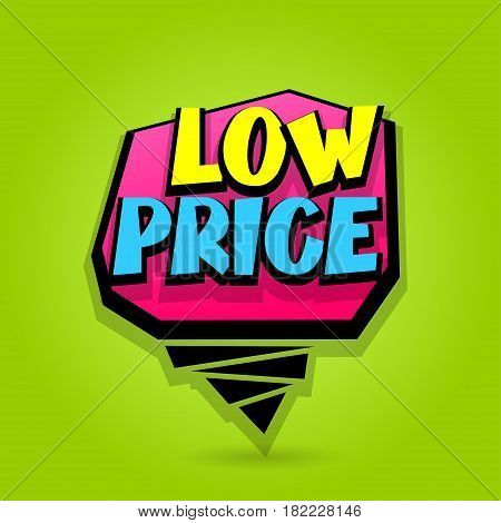 450x470 Low Price Sale Advertising Web Label Badge. Comic Text Speech
