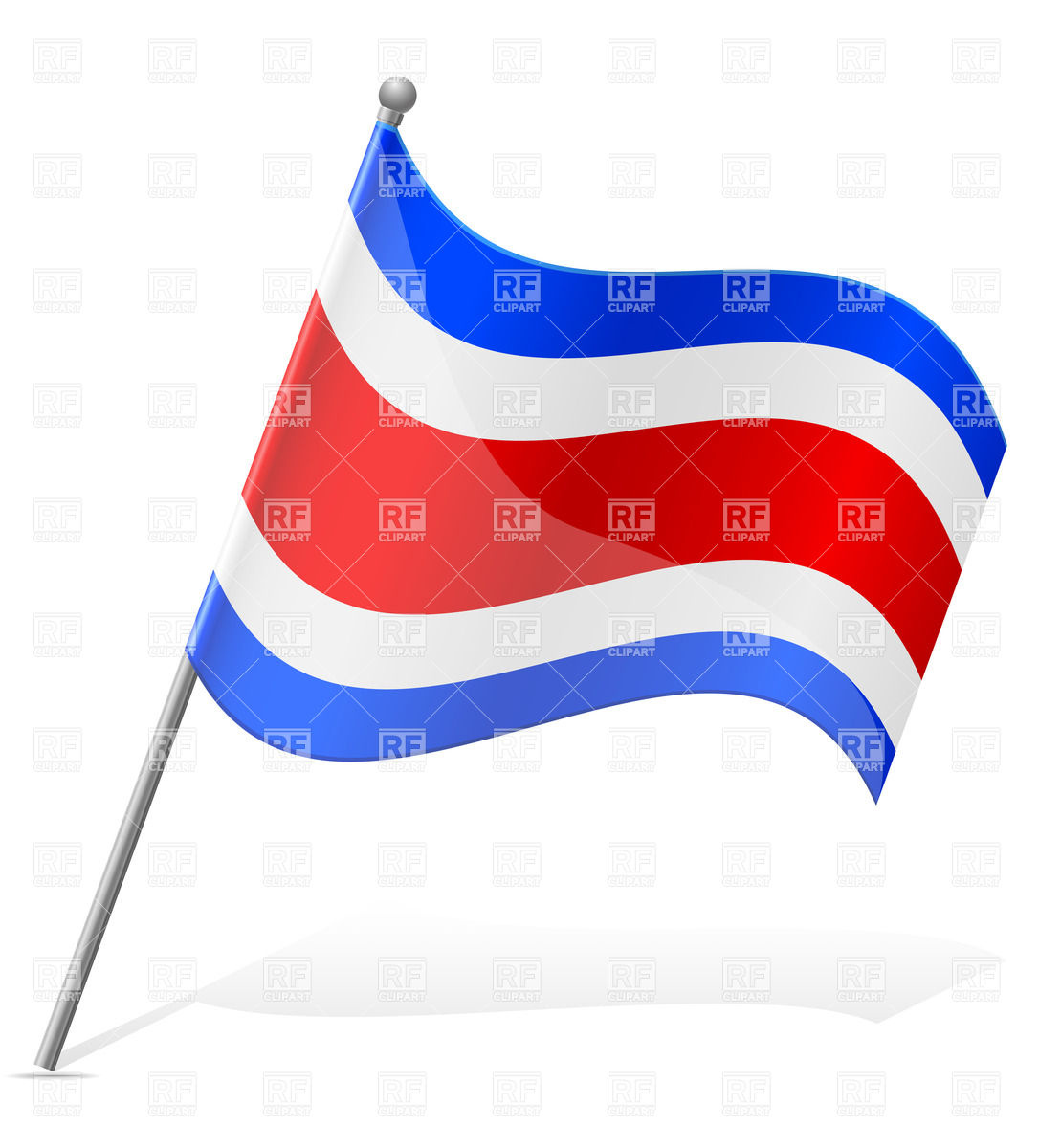 1086x1200 Costa Rica Wavy Flag Vector Image Vector Artwork Of Signs