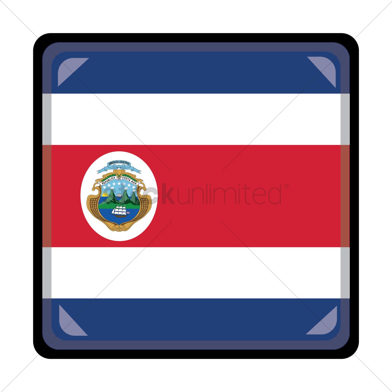 1300x1300 Costa Rica Flag Vector Image