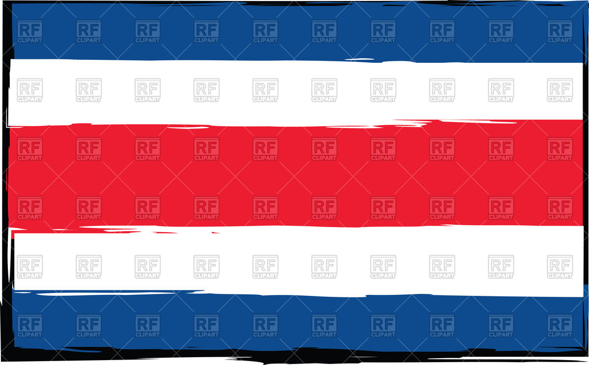 1200x744 Costa Rica Flag Or Banner Vector Illustration Vector Image