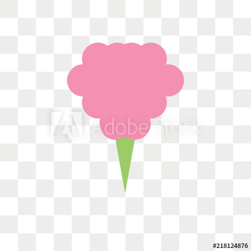 500x500 Cotton Candy Vector Icon Isolated On Transparent Background