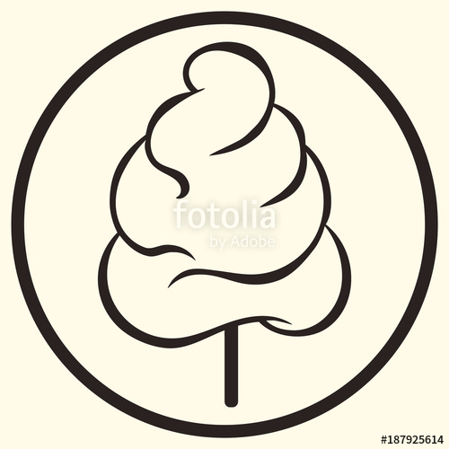 500x500 Sign Of Cotton Candy Vector Image Isolated. Candyfloss Logo