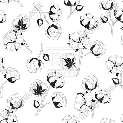 400x400 Floral Seamless Pattern With Flower Cotton Vector Image Vector