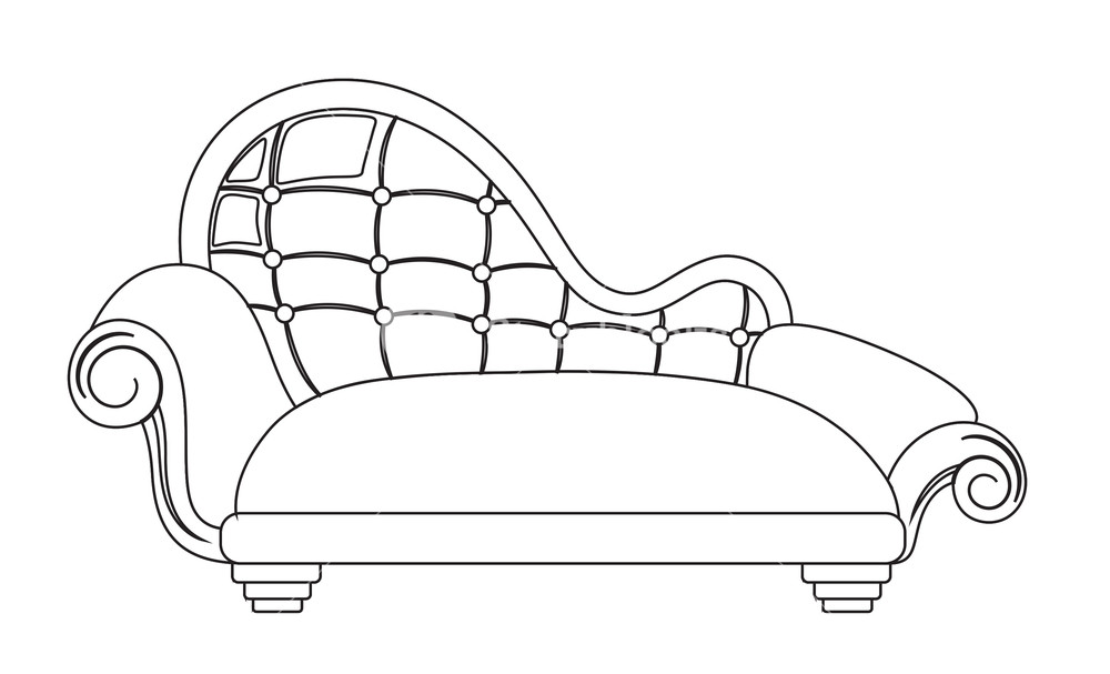 1000x607 Modern Sofa Vector Shape Royalty Free Stock Image