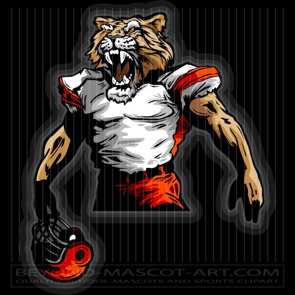 600x600 Football Mascot Cougar Graphic Vector Football Image
