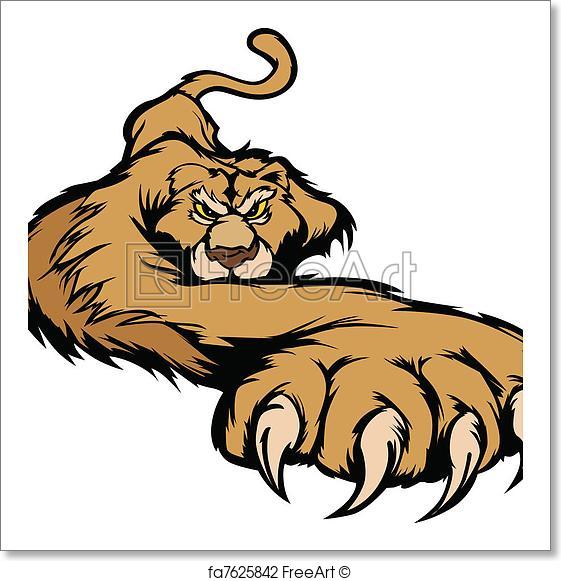 561x581 Free Art Print Of Cougar Mascot Body Prowling Vector . Graphic