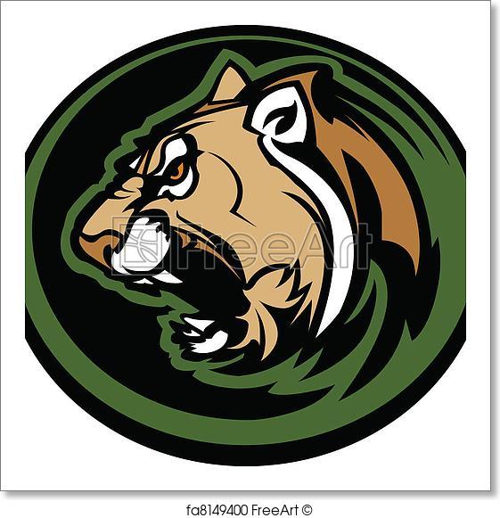 561x581 Free Art Print Of Cougar Mascot Head Vector Graphic. Graphic