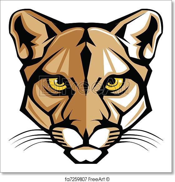 561x581 Free Art Print Of Cougar Panther Mascot Head Vector G. Graphic