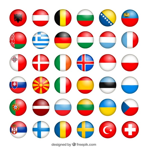 626x626 European Flags Collection Vector Free Download