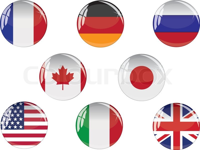 800x601 Glass Buttons With G8 Countries Flags Stock Vector Colourbox