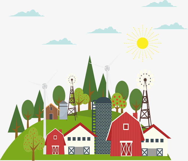 650x557 Country House Vector Cartoon Sun, House Vector, Cartoon Vector