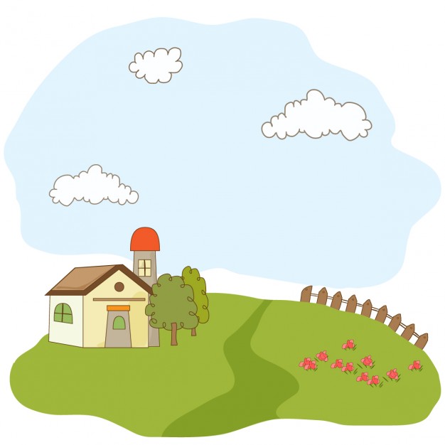 626x626 Country Summer Landscape With House Vector Free Download