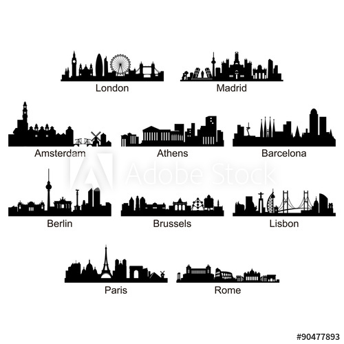 500x500 City Skyline Of European Country