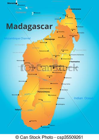 332x470 Color Map Of Madagascar Country. Vector Color Map Of Kenya Country.