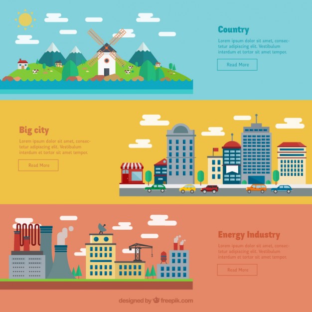 626x626 Country, City And Industry Banners Vector Free Download