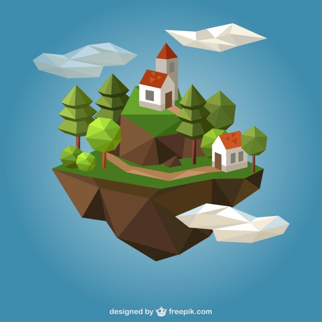 626x626 Polygonal Country Houses Vector Free Download