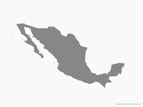 460x345 Vector Maps Of Mexico Free Vector Maps