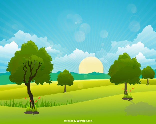 626x500 Sunrise In The Countryside Vector Free Download
