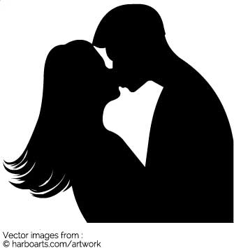 335x355 Download Kissing Couple Silhouette