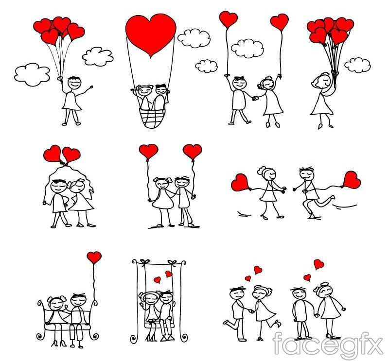 800x743 Free Download Hand Painted Love Couple Vector . Free Vector