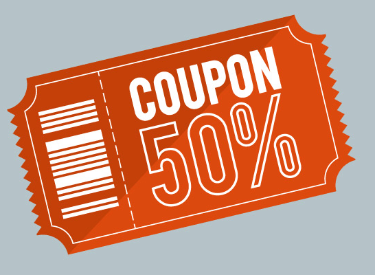 546x400 Free Flat Orange 50% Coupon Vector