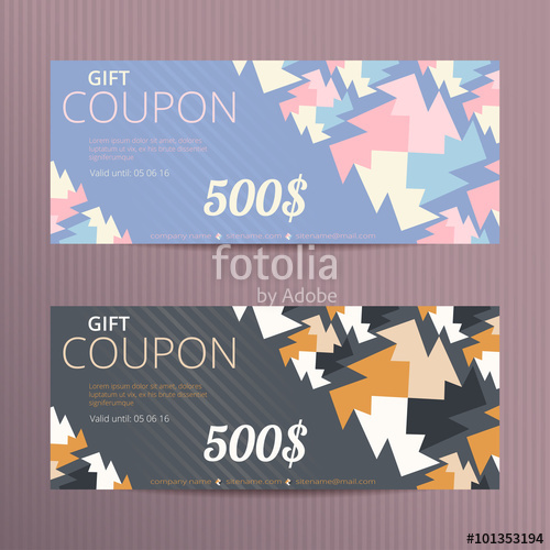 500x500 Gift Voucher With Elegant Design. Gift Card Template. Coupon