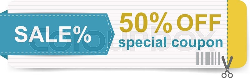 800x251 Sale Coupon Vector. Gift Voucher Certificate Sale Coupon Template