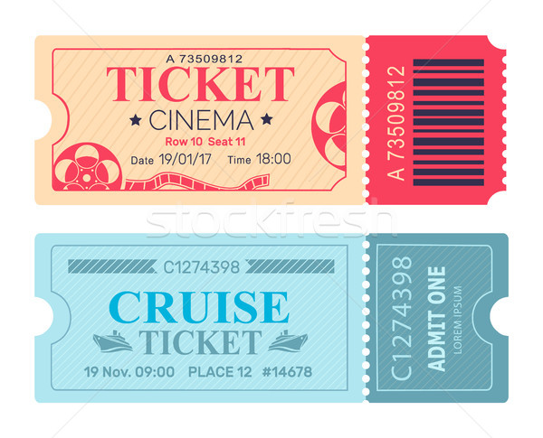 600x485 Cinema Ticket Cruise Coupon Vector Illustrations Vector