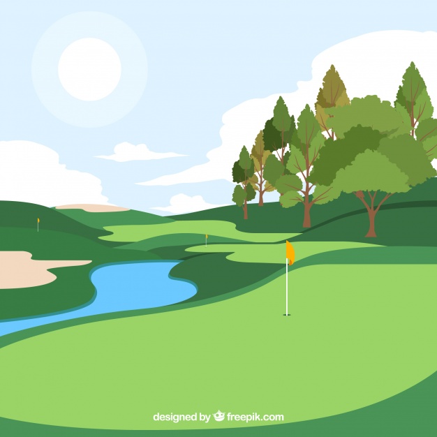 626x626 Golf Course Background In Flat Style Vector Free Download