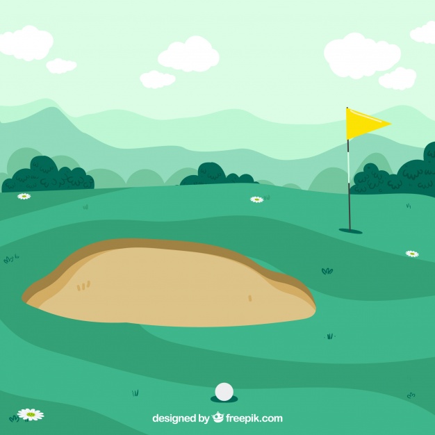 626x626 Golf Course Background In Hand Drawn Style Vector Free Download
