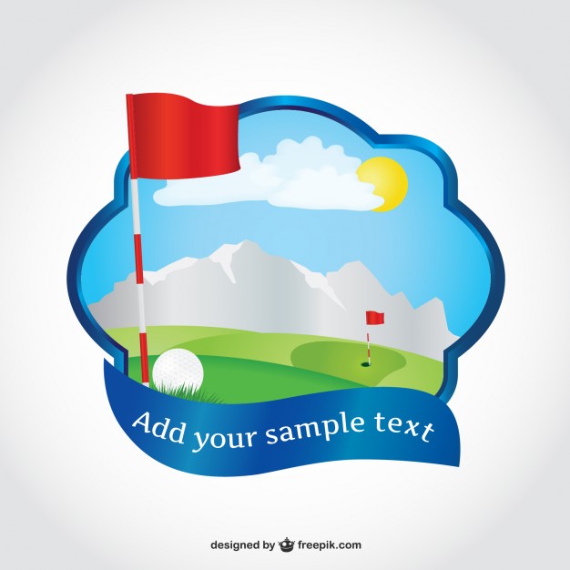 626x626 Golf Course With Red Flag Vector Free Download