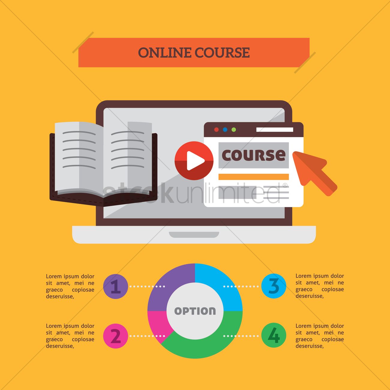 1300x1300 Infographic Of Online Course Vector Image