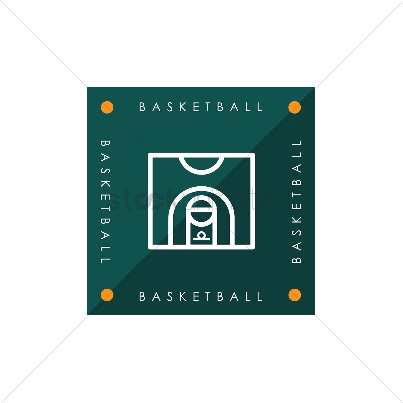 1300x1300 Basketball Half Court Vector Image