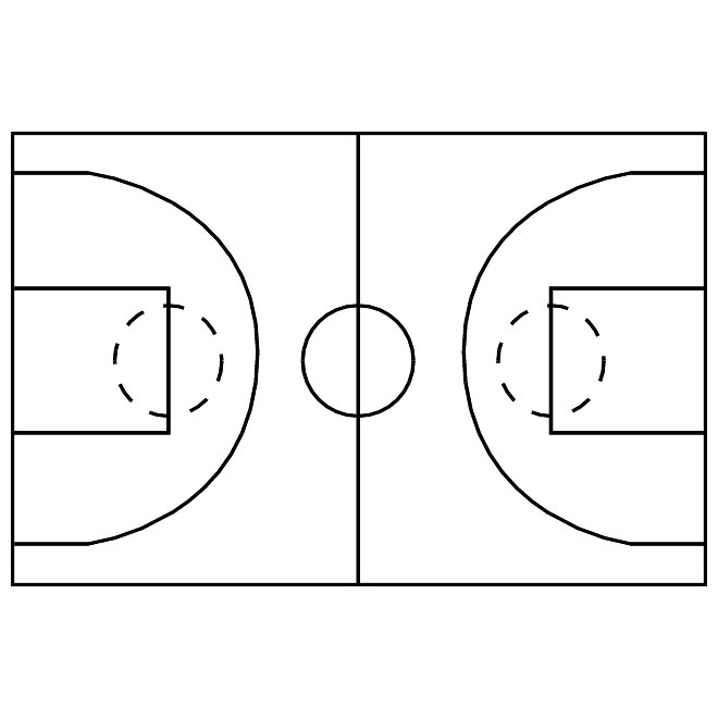660x660 Basketball Court Vector Image