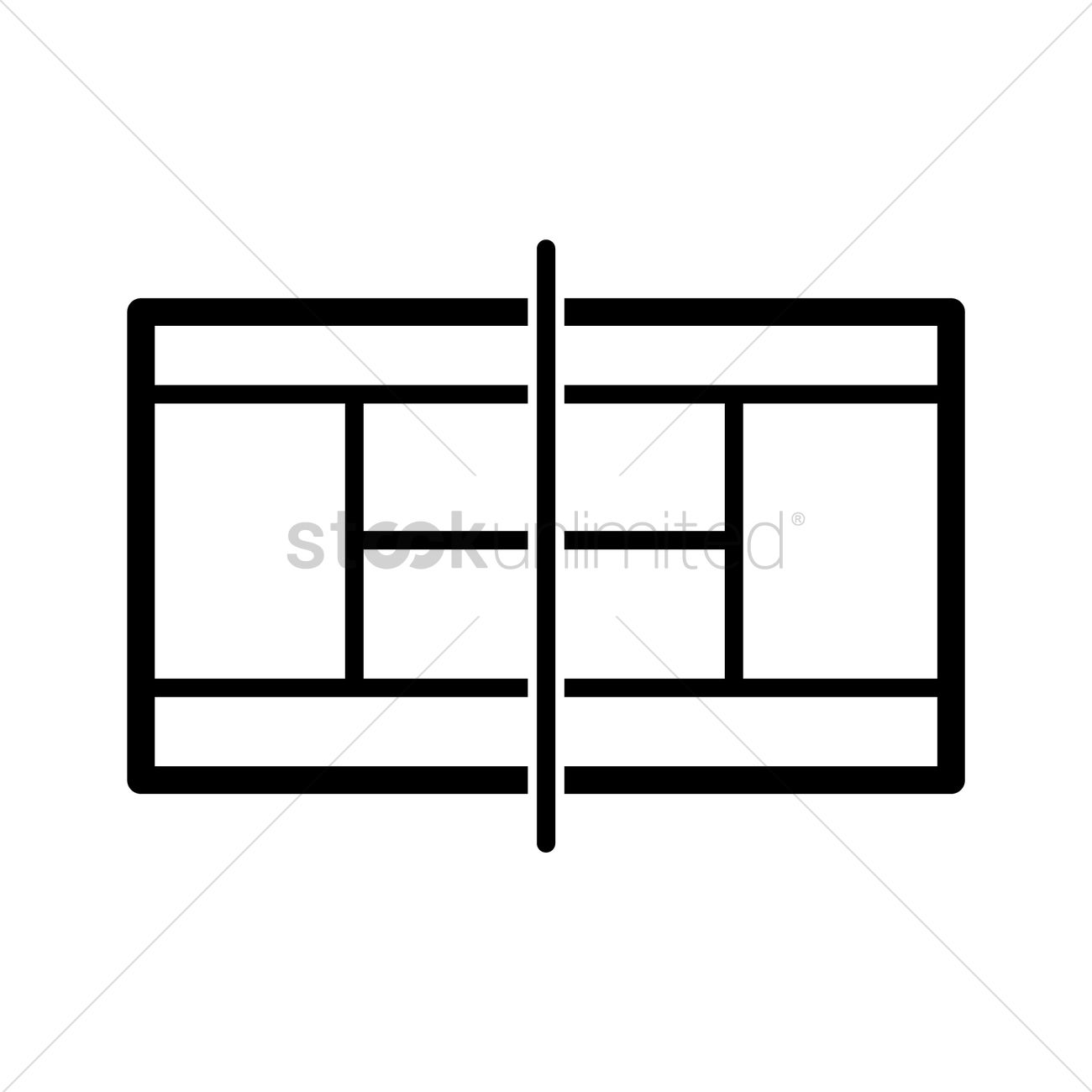 1300x1300 Tennis Court Vector Image