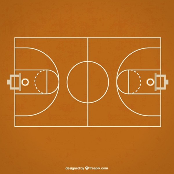 600x600 Basketball Court Free Vector 123freevectors
