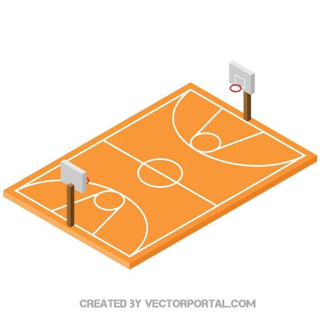 660x660 Basketball Court 3d Vector Image Sports Free Vectors In 2018
