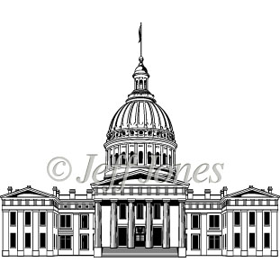 311x311 Courthouse Generic Capitol Buildings Vector Art Illustration