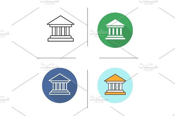 580x386 Courthouse. 4 Icons. Vector. Commercial